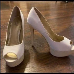 Sparkly Heel Beige Stilettos